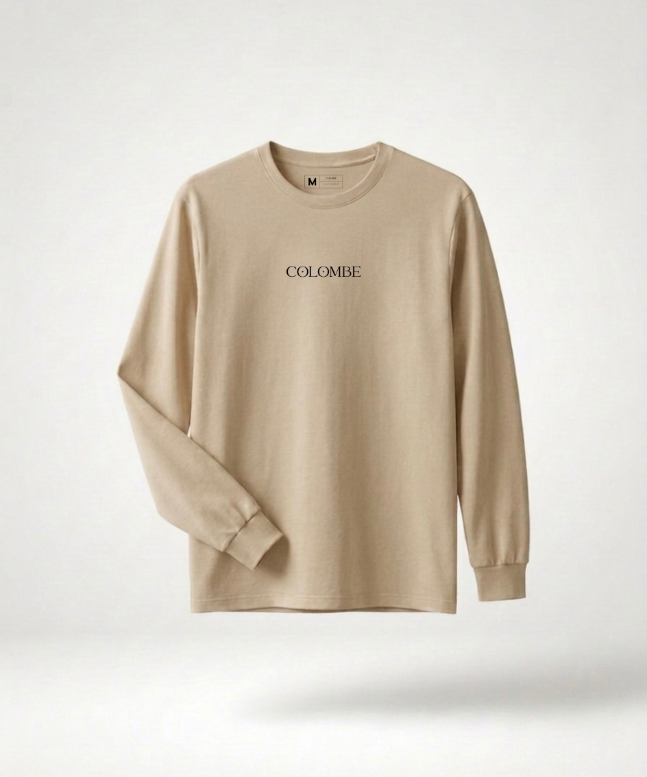 Manga larga beige
